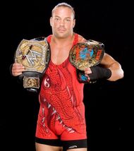 Rob Van Dam celebrating his first WWE Championship win